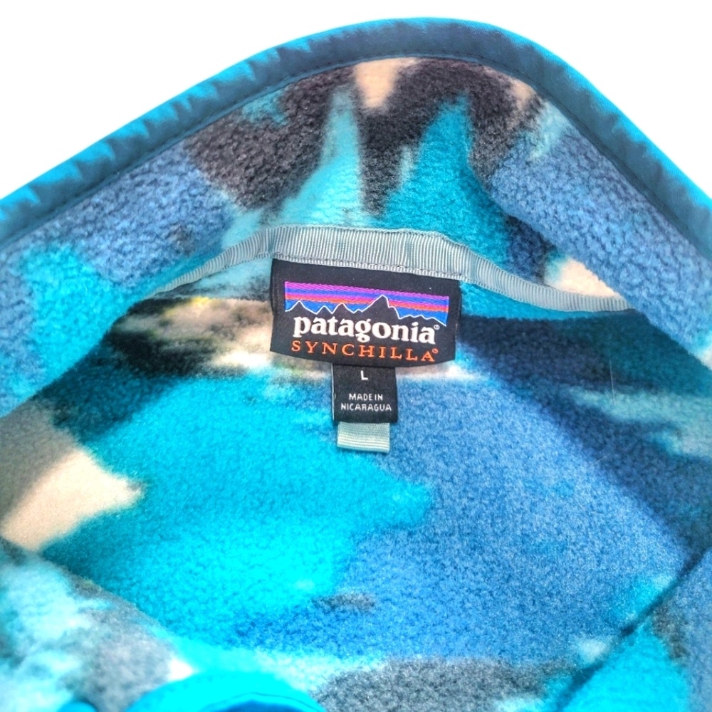 Patagonia // M's Lightweight Synchilla Snap-T Fleece Pullover / L / Trout Waves - Picture 3 of 8